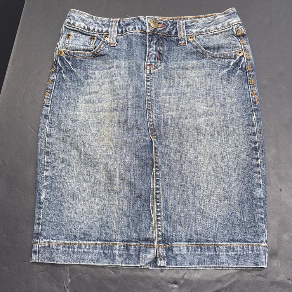 Vintage Y2K Nobo No Boundaries Denim Cowgirl Equestrian Embroidered Mini Skirt 5 - Picture 6 of 15